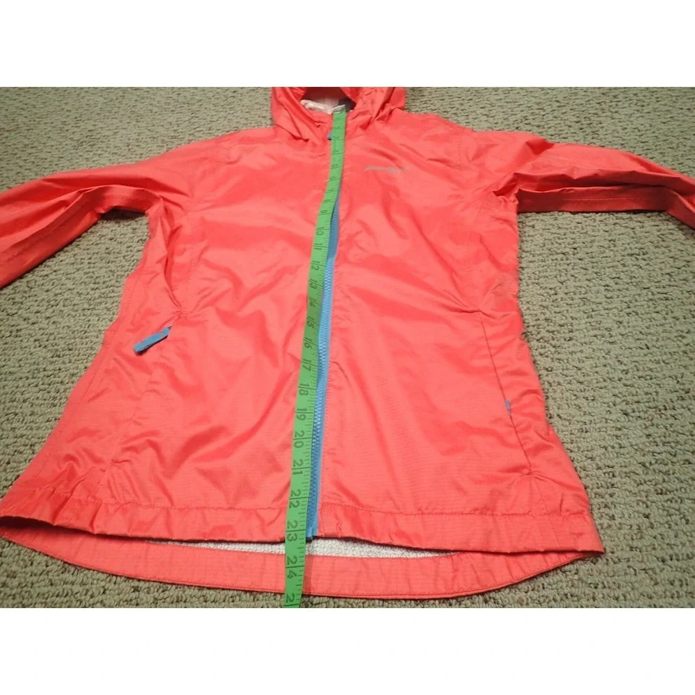 Eddie Bauer Rain Jacket Girls Size 10‎ M Coral Pink Excellent WeatherEdge Hooded